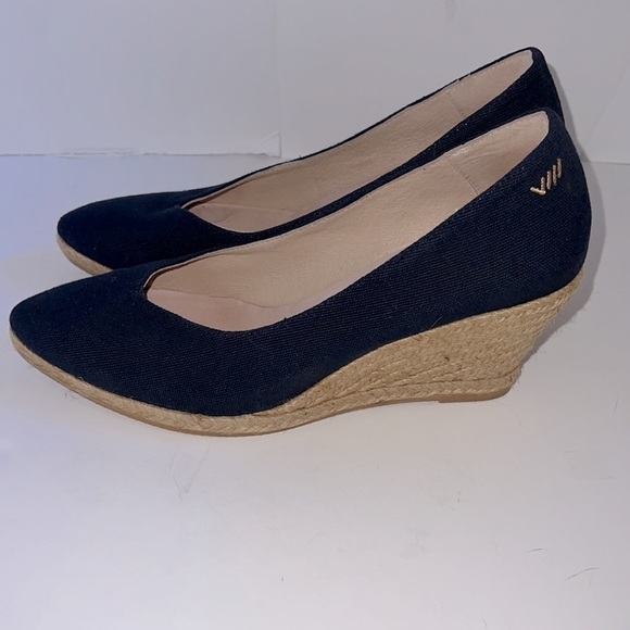 VISCATA Women's Navy Espadrille Wedges - Picture 4 of 10